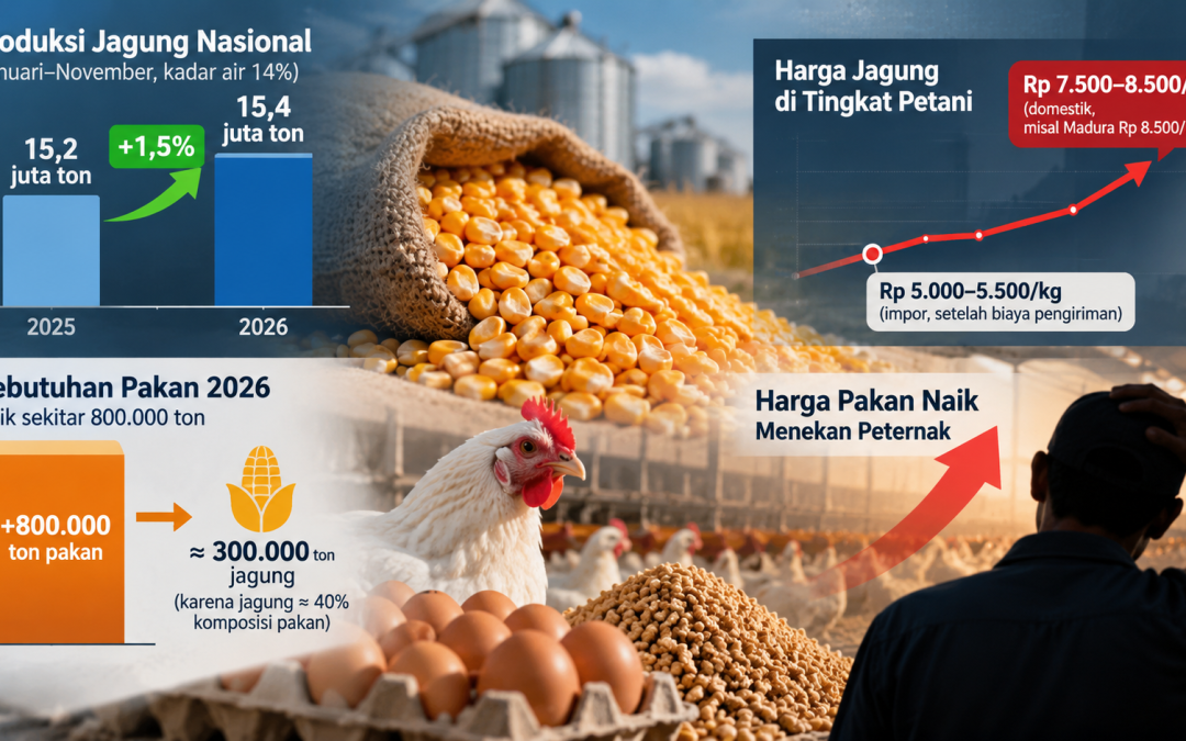 Data Jagung Dipertanyakan, Harga Pakan Tetap Tekan Peternak